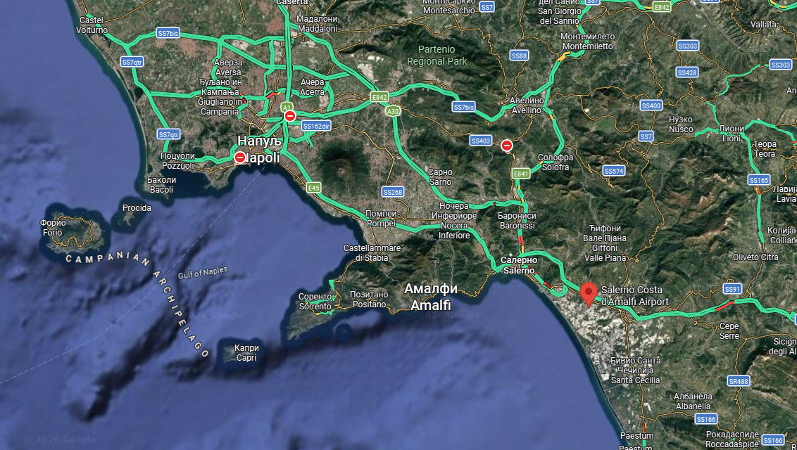 Salerno Aerodrom Ilustracija: Google maps